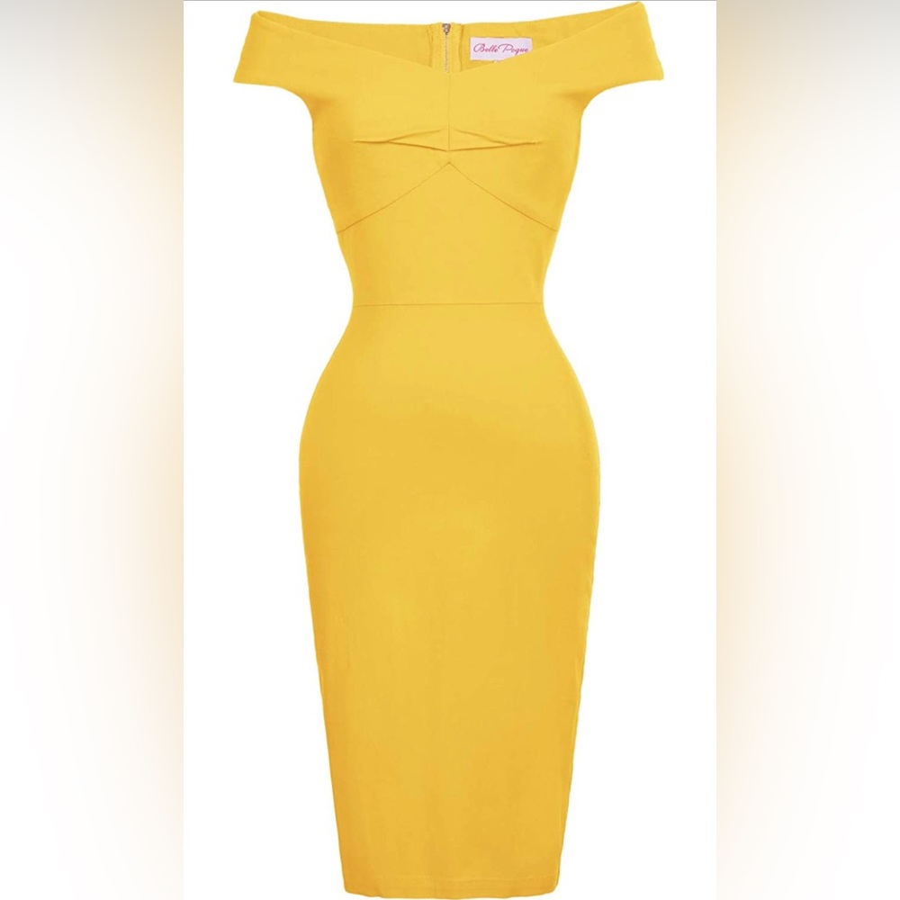 Women 50s 60s Off Shoulder Fitted Dresses